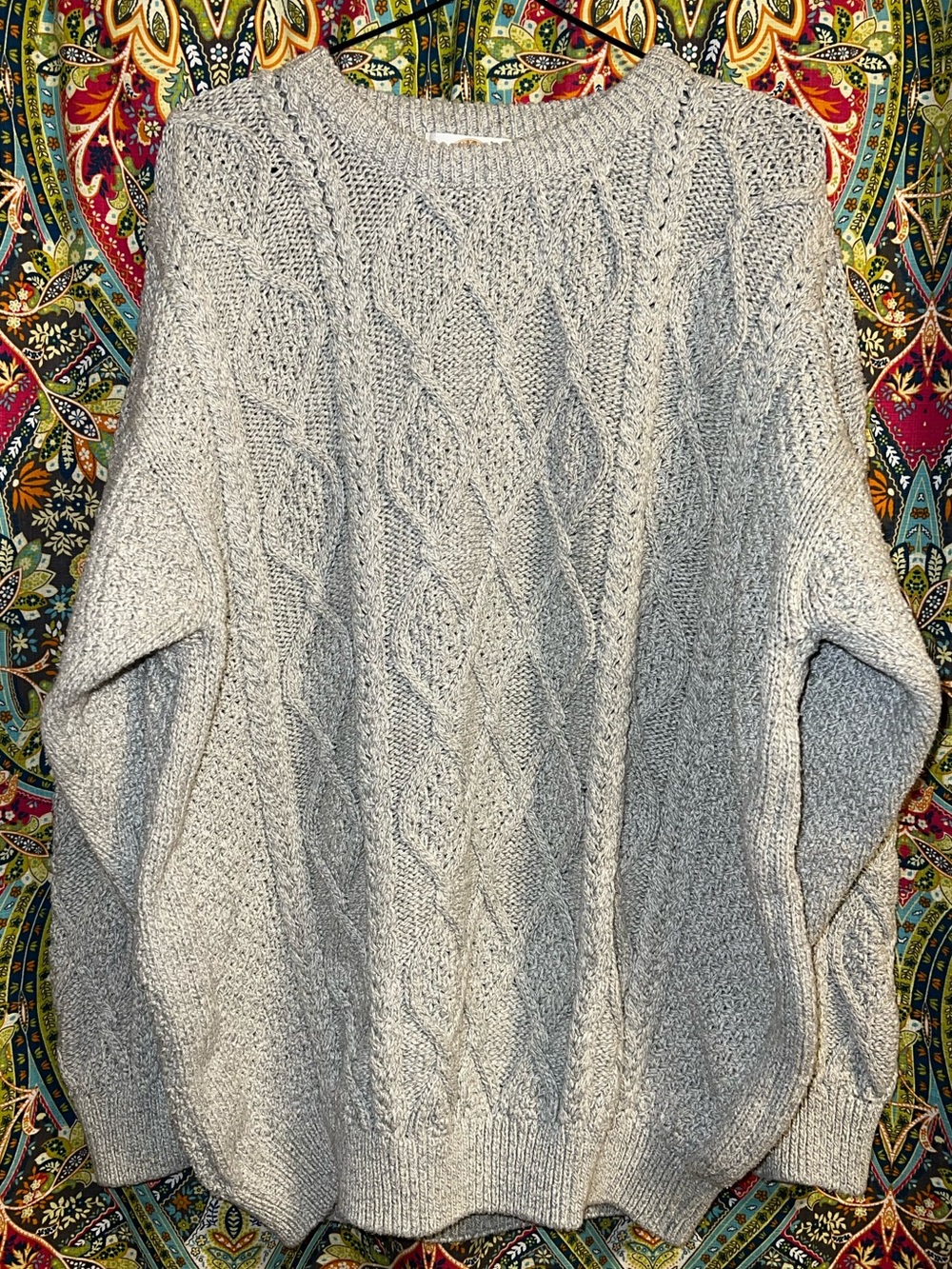 Vintage 90s Field Gear Mens MT Cable Knit Chunky Fisherman Cotton Sweater USA